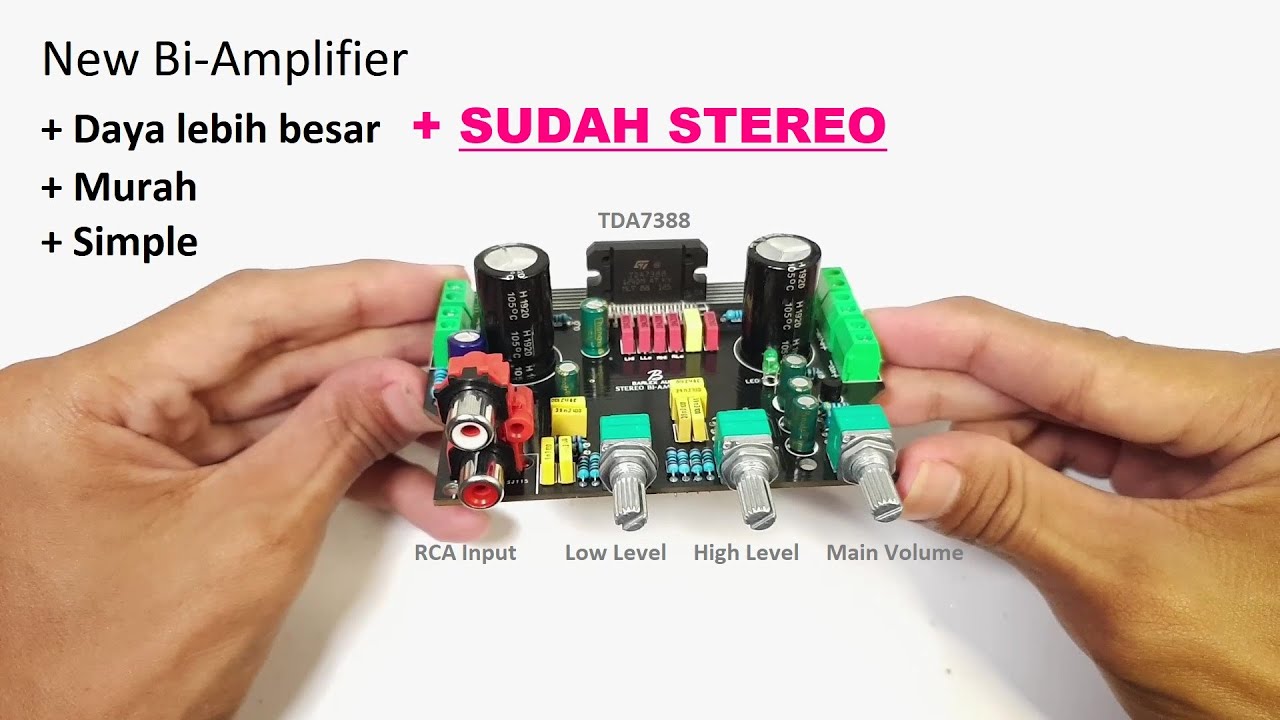 Make STEREO BI AMPLIFIER TDA7388 In one PCB With Cut freq 2KHz