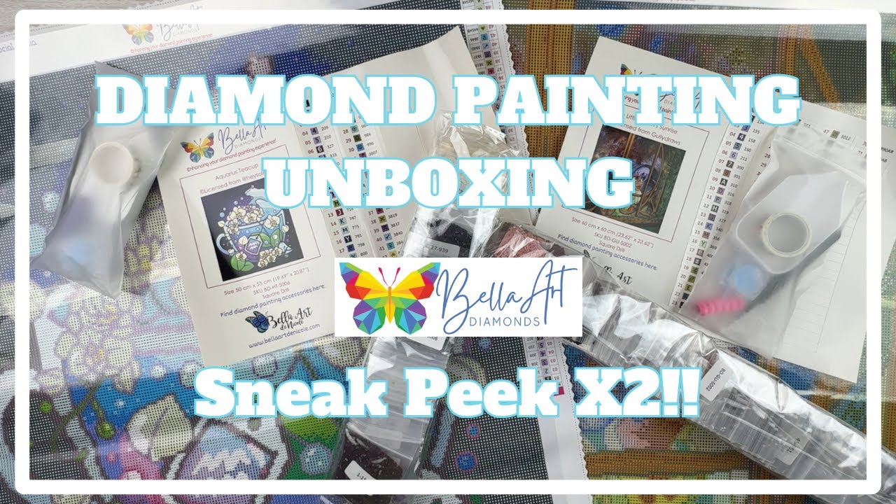 Amazing New Sneak Peeks from Bella Art Diamonds!! | Diamond Painting Unboxing (X2!)