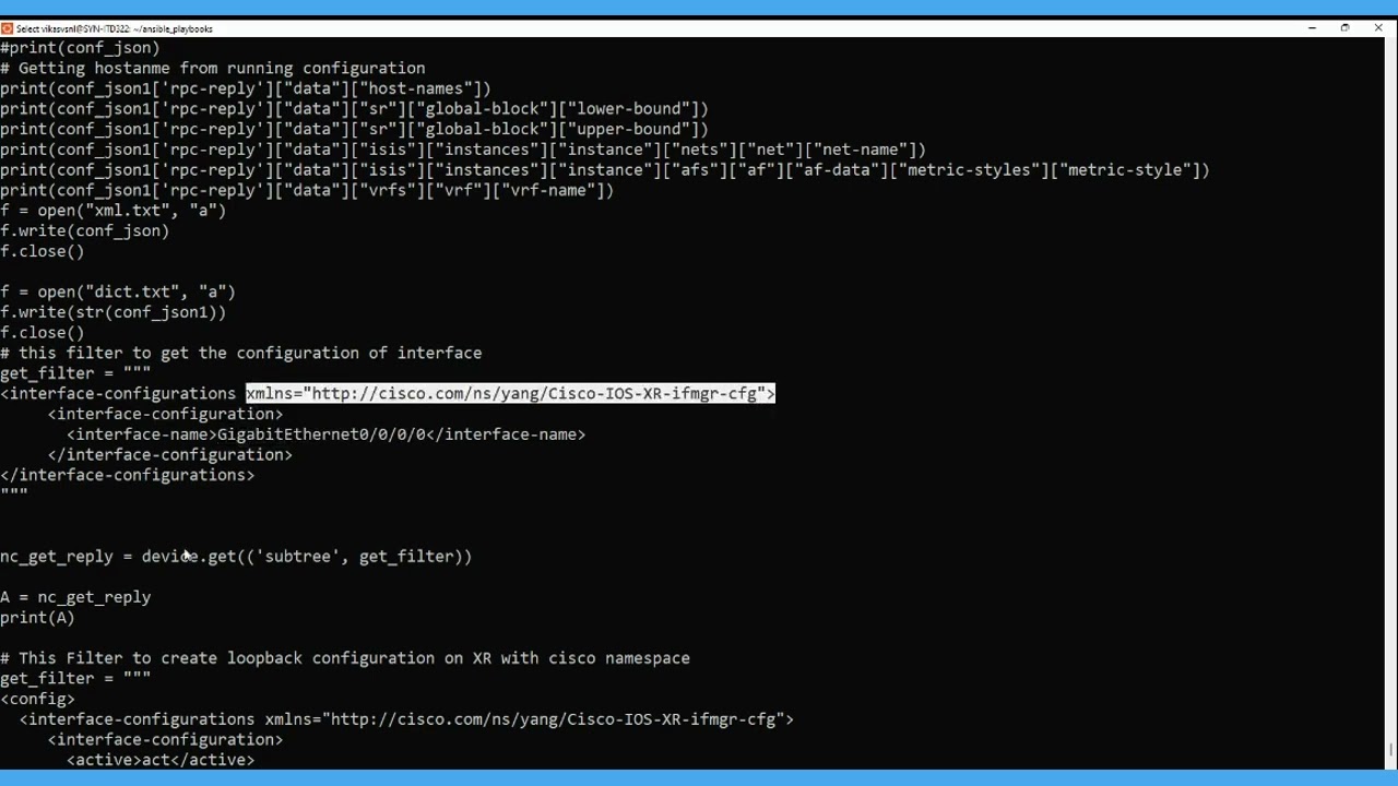 NETCONF | YANG | ASR9000| IOS-XR | PYTHON NCCLIENT | Structure Data