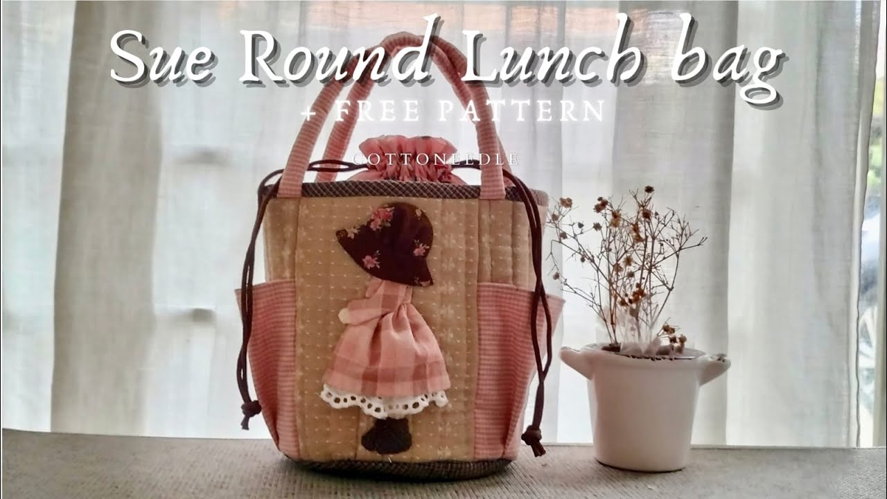 40 How to sew: Sue Round Lunch Bag + free pattern