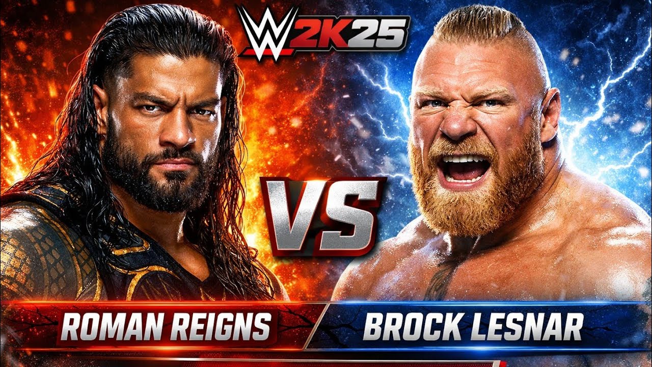 WWE 2K25 Roman Reigns Vs Brock Lesnar Match 