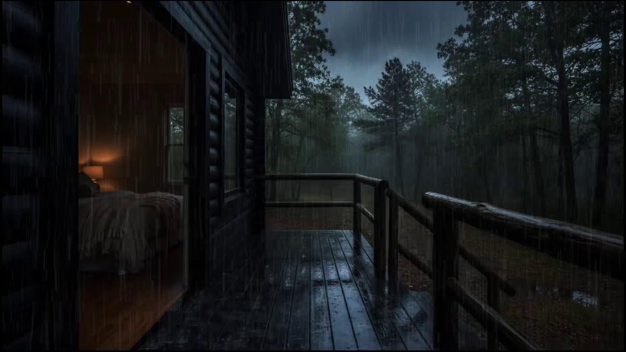 Gentle Rain in the Forest Cabin 🌲🌧 | Soothing Sounds for Restful Sleep