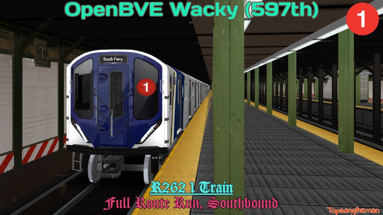 OpenBVE Wacky (597th) - R262 1 Train (Full Route Run, Southbound)