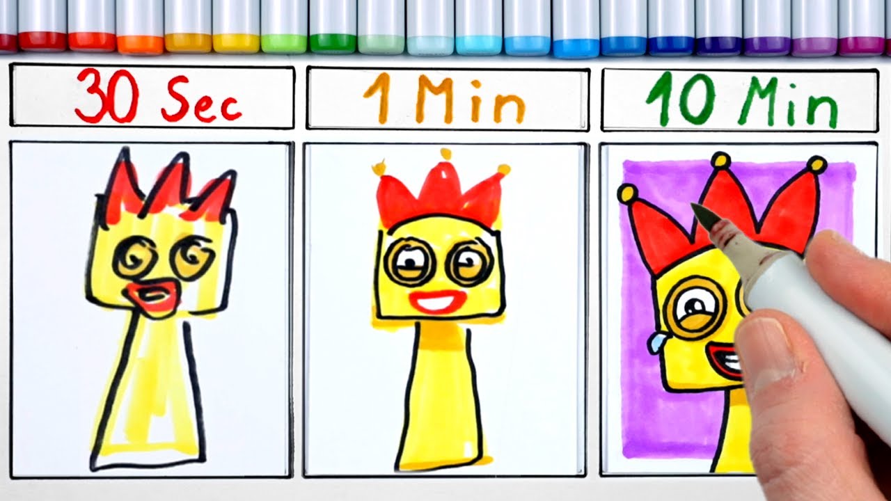 Drawing THREE, but ONLY 30 Seconds vs 1 Minute vs 10 Minutes My Sprunki OC