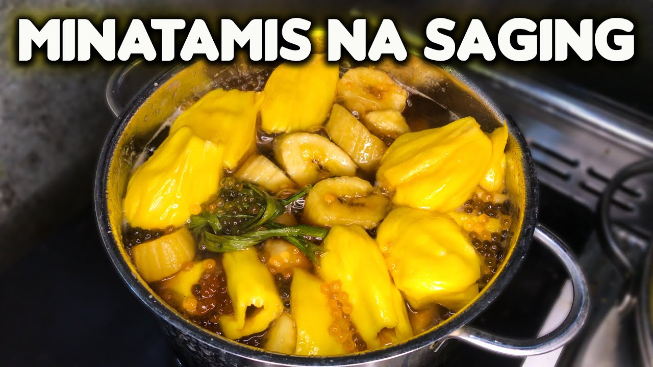 Minatamis na SAGING with Langka at Sago! How to Cook!