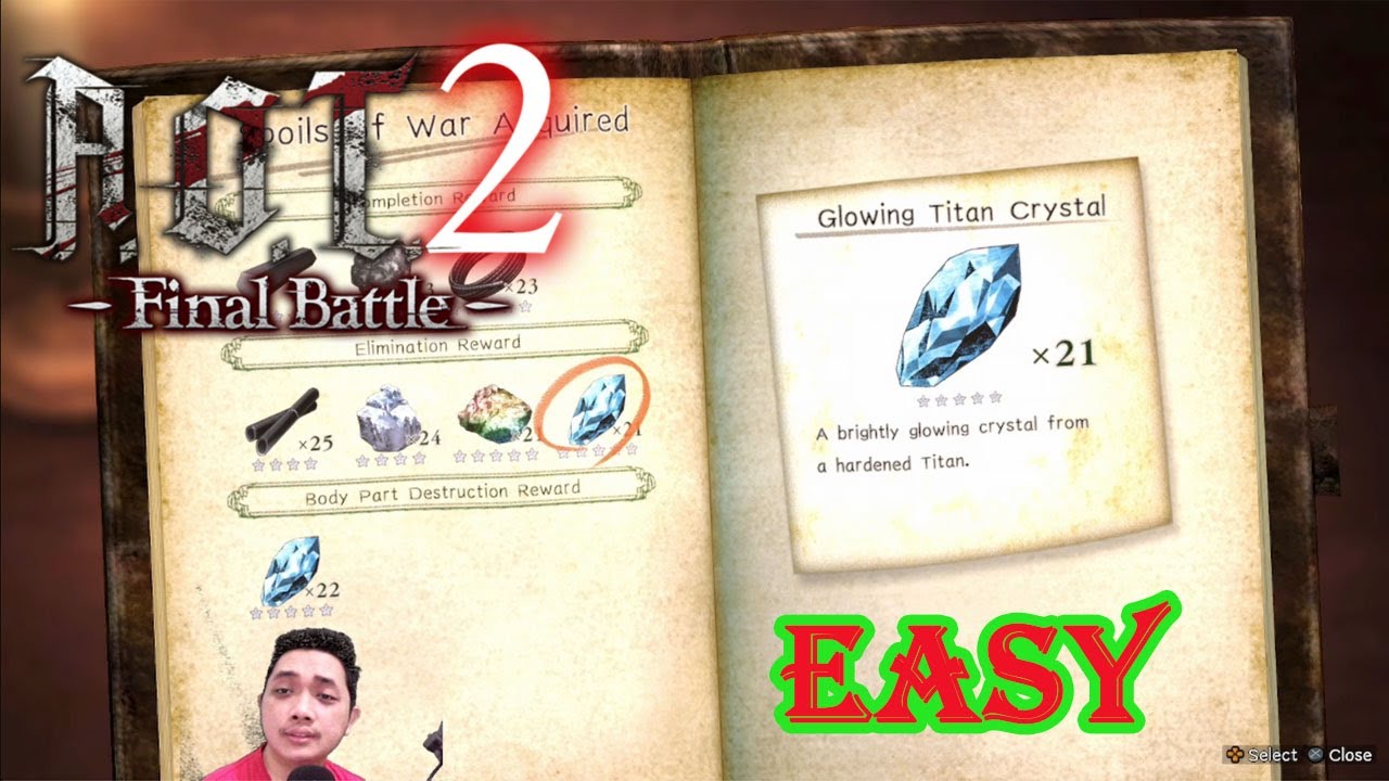 Getting Glowing Titan Crystal - AOT 2 Final Battle