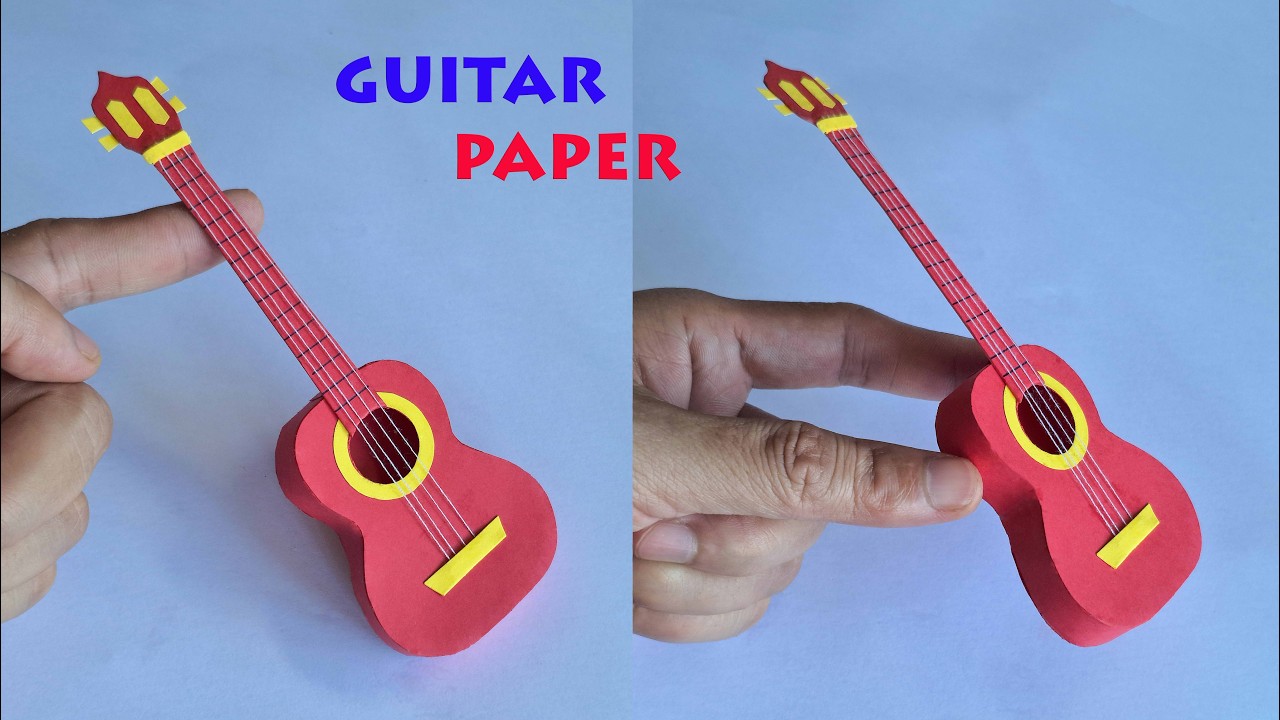 DIY Miniature Paper Guitar 🎸 How to Make a Cute 3D Guitar (Step-by-Step)