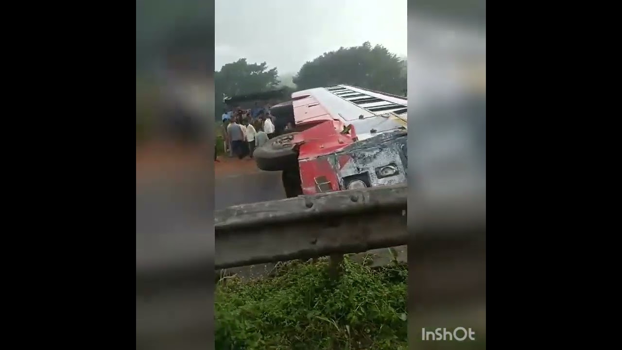 dangerous accident of KSRTC near tumkur