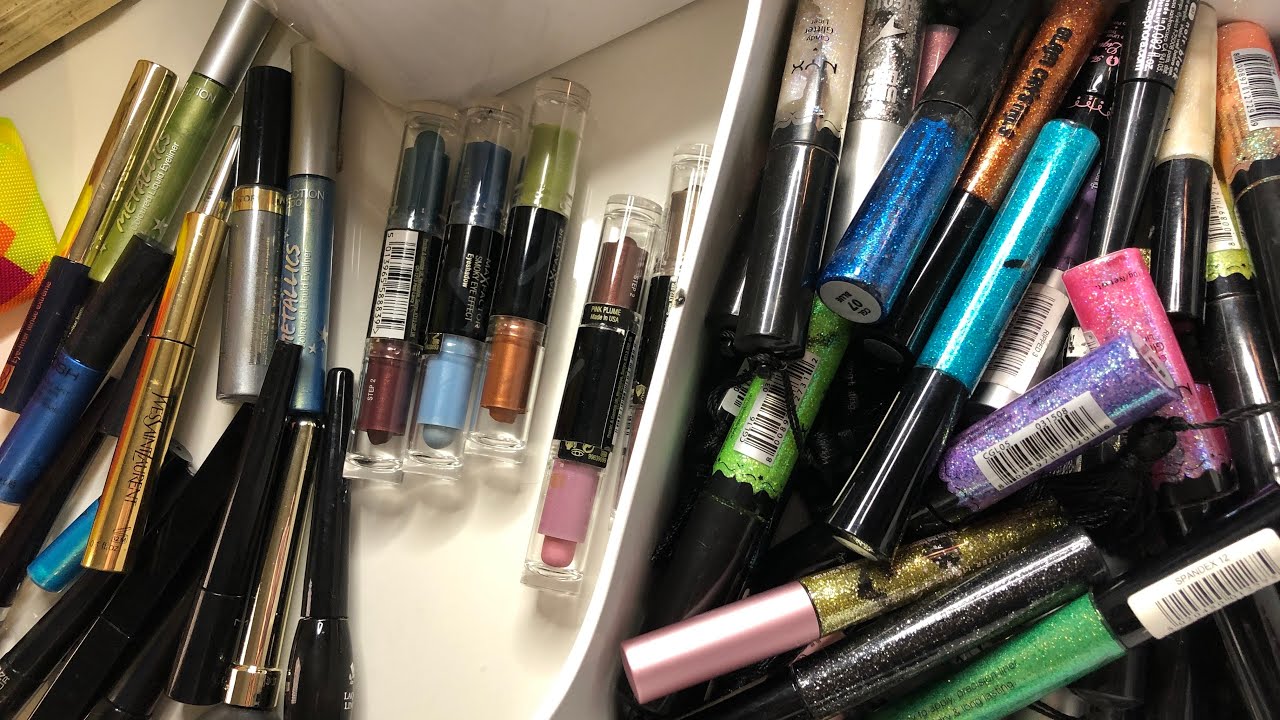 Massive declutter makeup video & ASMR #NYX #Collection2000 #MAC #UrbanDecay