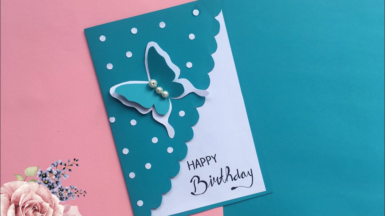 DIY How to make butterfly birthday card // membuat kartu ucapan ulang tahun