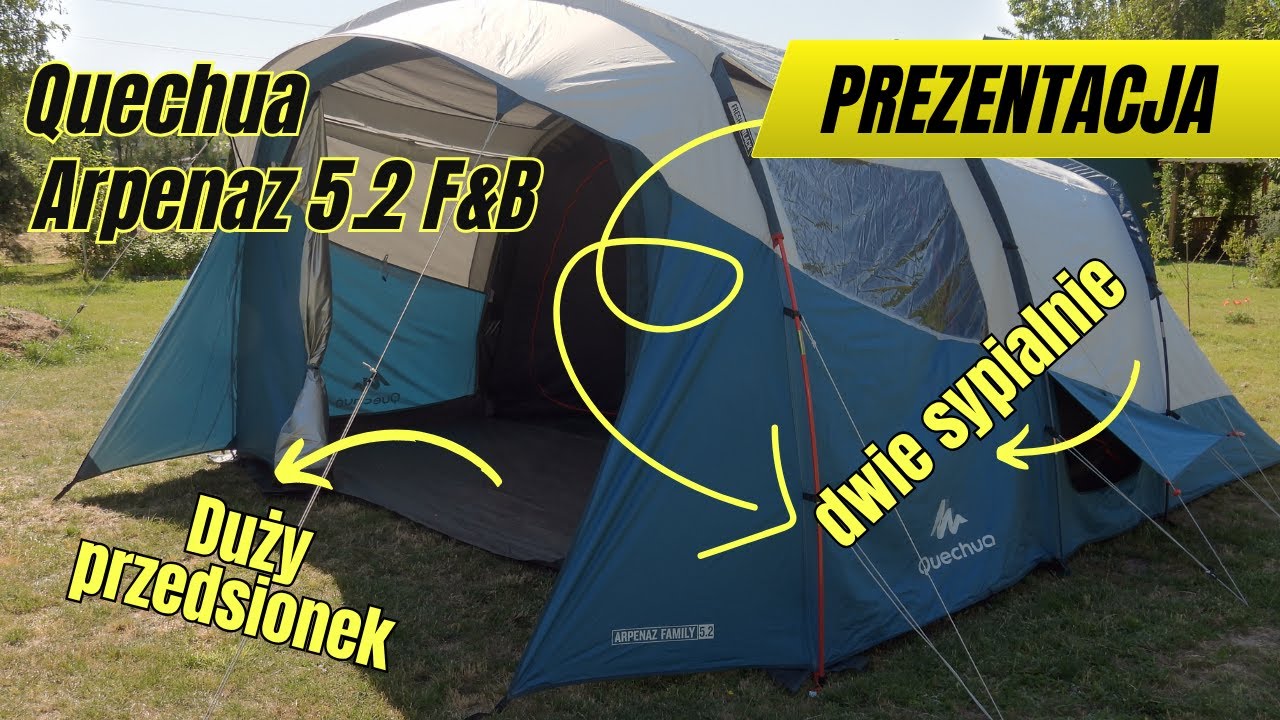 Namiot Quechua Arpenaz 5.2 F&B – duży, rodzinny namiot dla 5 osób z dwoma sypialniami