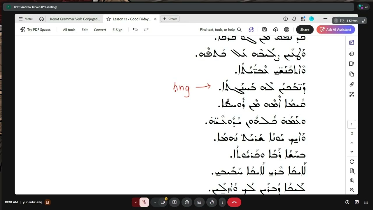 Ruby Jubilee Class: Syriac Through Hymns. 25 Feb. 2026