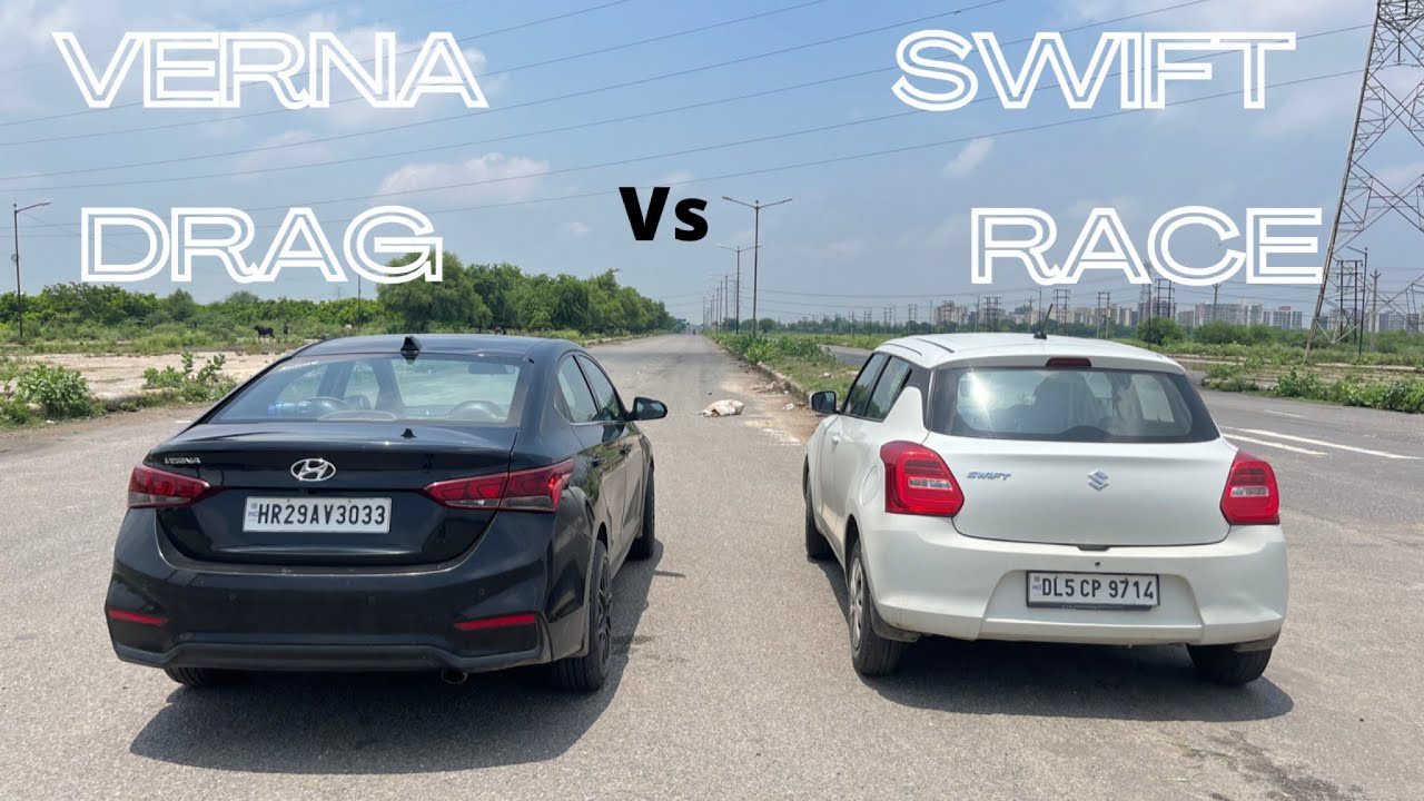 DRAG RACE: Hyundai Verna vs Maruti Swift drag race #hyundai #maruti #verna #swift