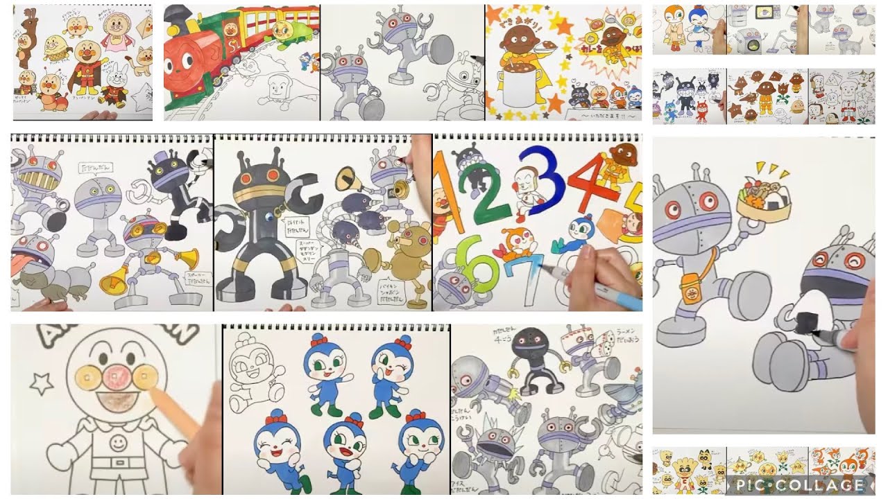 【ショートまとめ①】20連発！100倍速アンパンマンお絵描き大集合！
