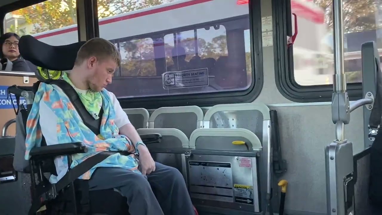 Disney Bus driver Clement takes Sam to Saratoga Springs Resort after a day at Epcot @onthatnote 