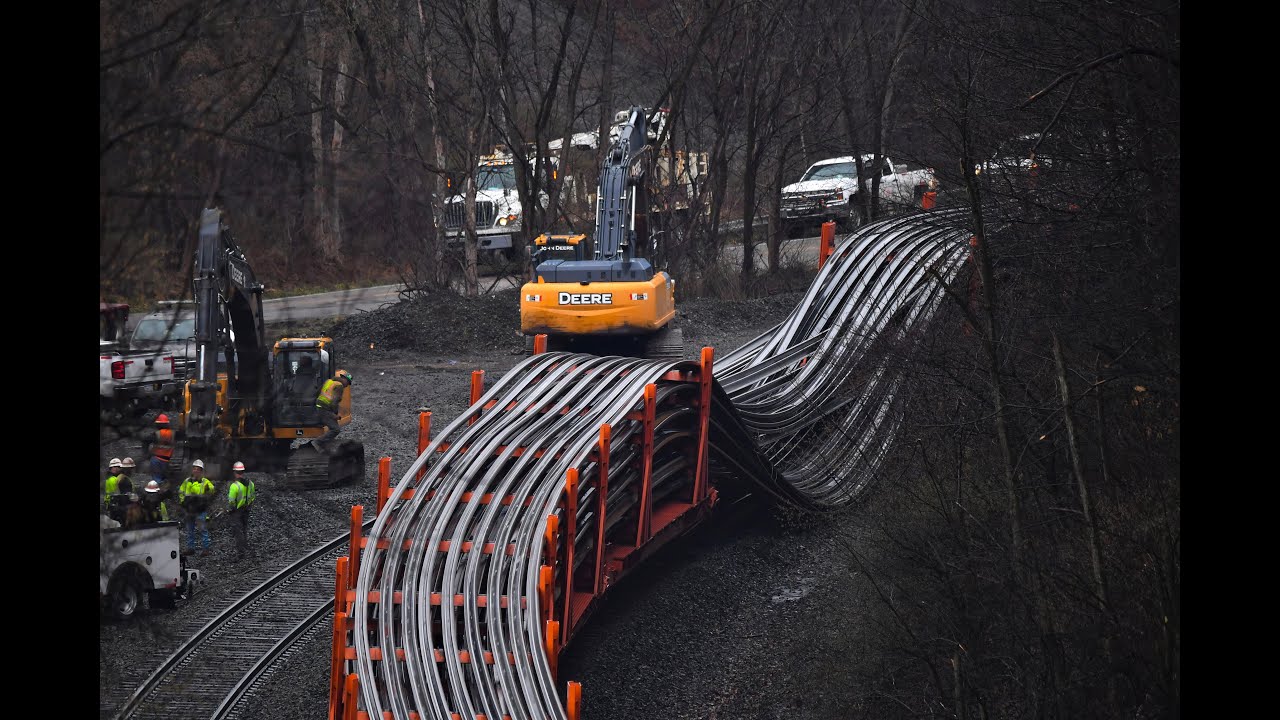 Load Loss: Norfolk Southern 3-31 Continuous Rail on Ft. Wayne Line in PA at Highland Cut w/6 trains