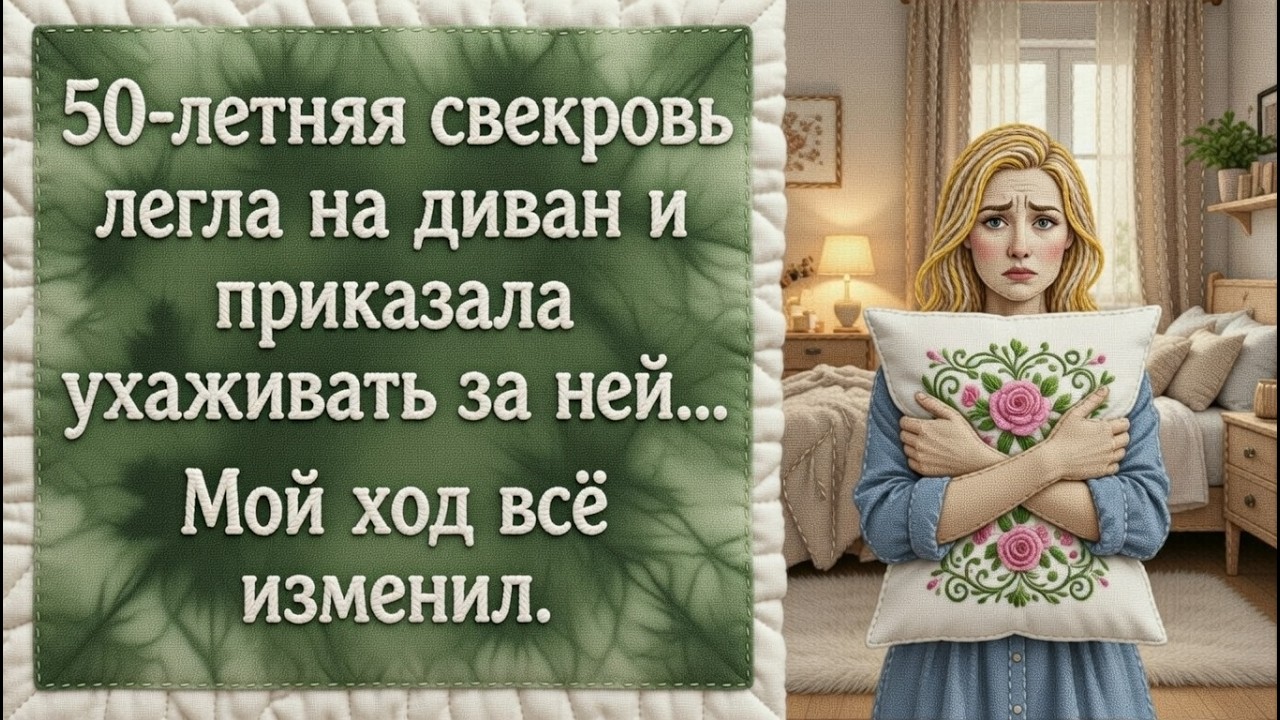 50-летняя свекровь легла на диван и приказала ухаживать за ней… Мой ход всё изменил.