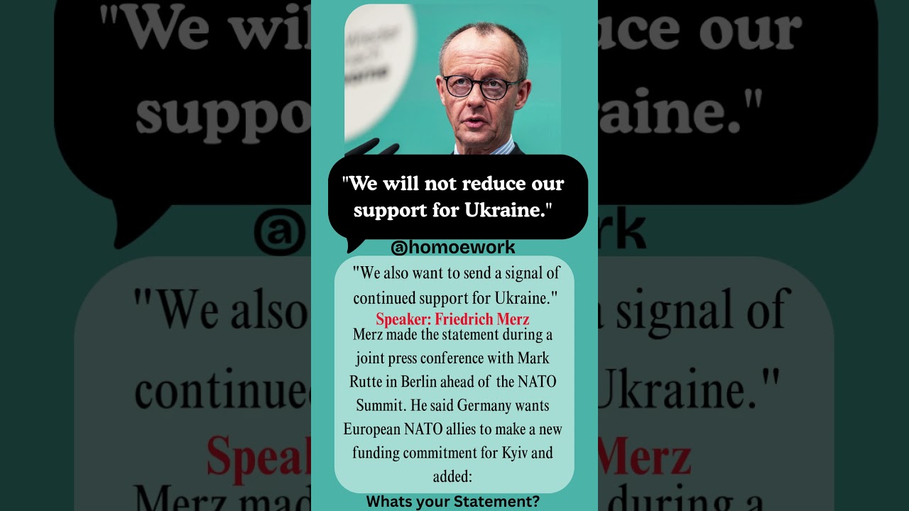 Merz Pledges Continued German Support for Ukraine #FriedrichMerz #Germany #Ukraine #RussiaUkraineWar