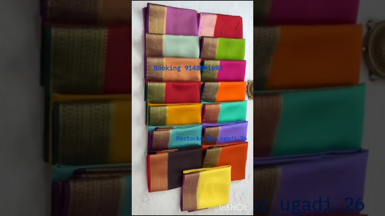 Pure Mysore contrast border checks patterns silk sarees💖120gsm/ugadi offer Price: 11999/Silk mark 