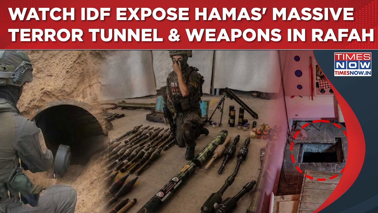 IDF Exposes Hamas' Massive Tunnel, Uncovers Weapons In Gaza's Rafah| On Cam: RPGs, Grenades| Watch