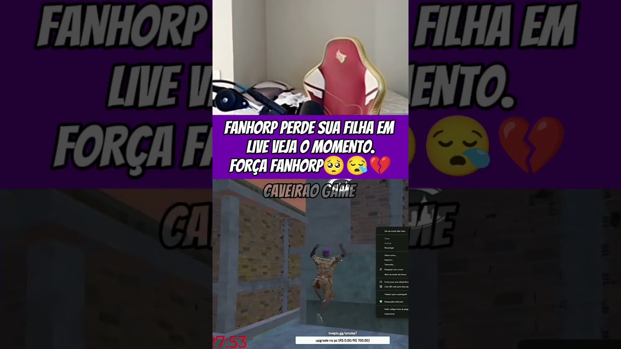 FANHORP PERDE SUA FILHA EM LIVE VEJA O MOMENTO. FOR&Ccedil;A FANHORP #fanhorp #gta #gta5 #gtav #gtarp