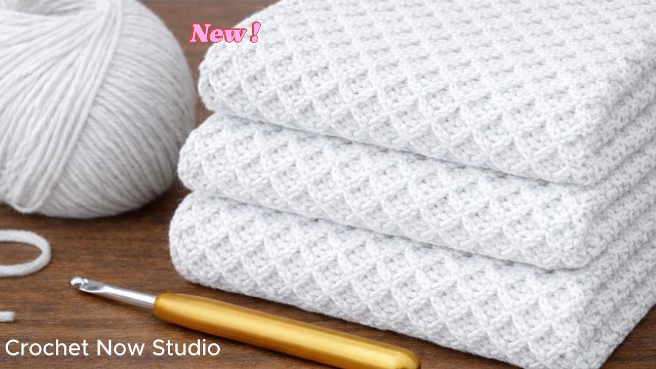 ✨ Mũi móc đơn giản nhưng cực kỳ tinh tế – hoàn hảo cho chăn, khăn choàng và áo len! #crochet