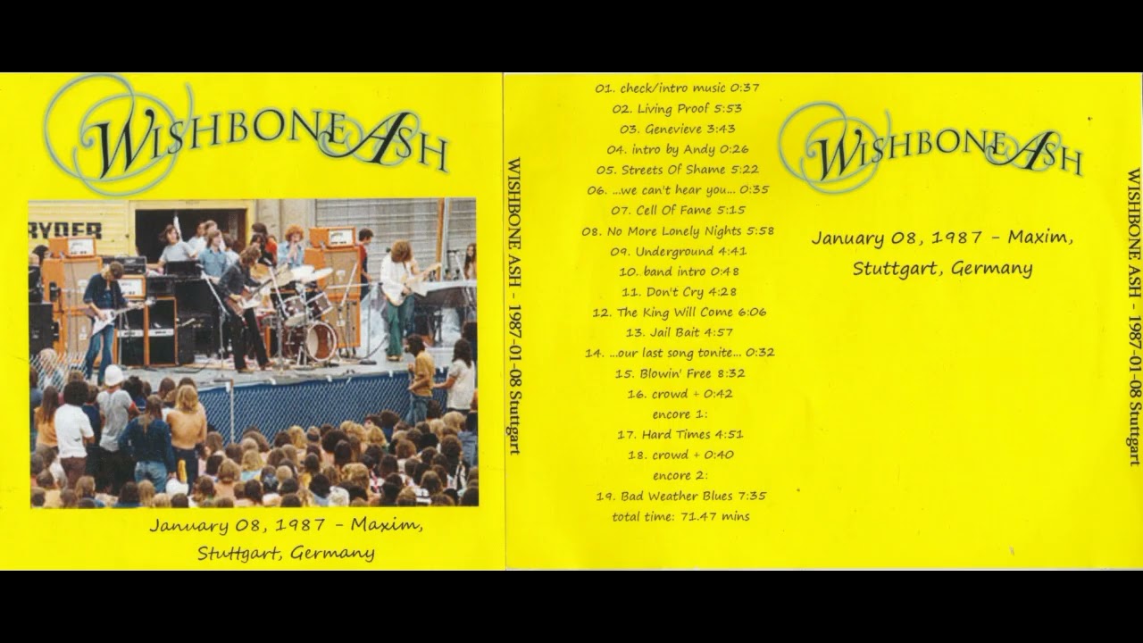 WISHBONE ASH - 08 January, 1987 - Maxim, Stuttgart, Germany