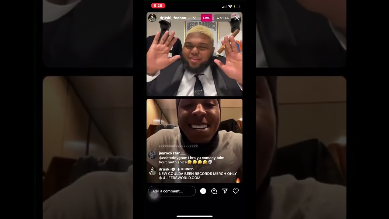 NBA YoungBoy в прямом эфире в Instagram с druski 😂