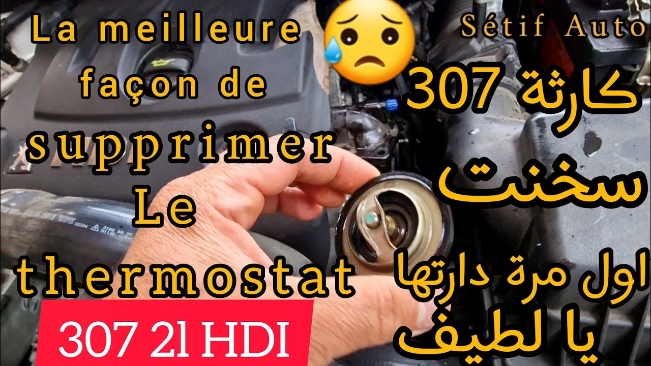 la meilleure façon de supprimer le thermostat الطريقة الصحيحة لنزع التارموسطا 307 2HDI #سيارات