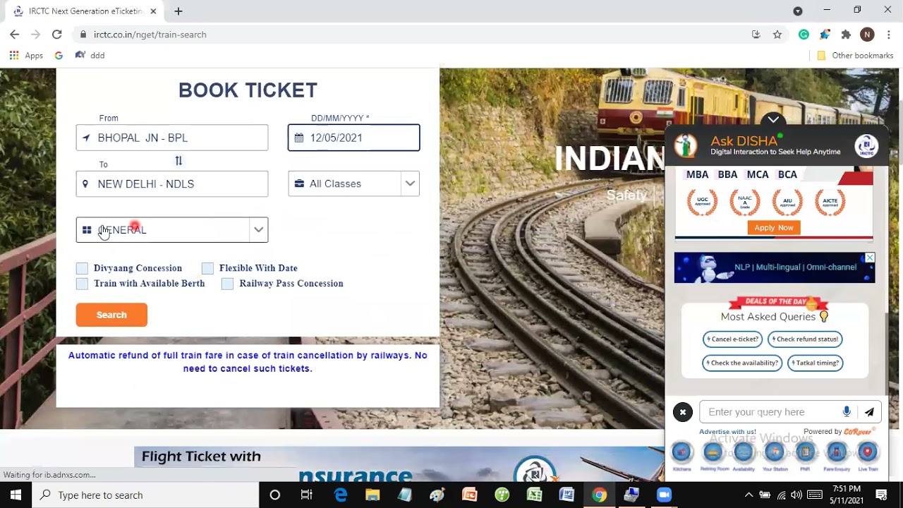 IRCTC Seat availability | How to check train seat availability |  Check train berth availability