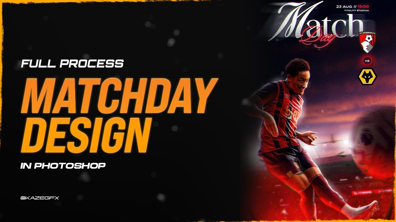 How to Create Professional Matchday Design | Marcus Tavernier | Sports Design | Photoshop Tutorial