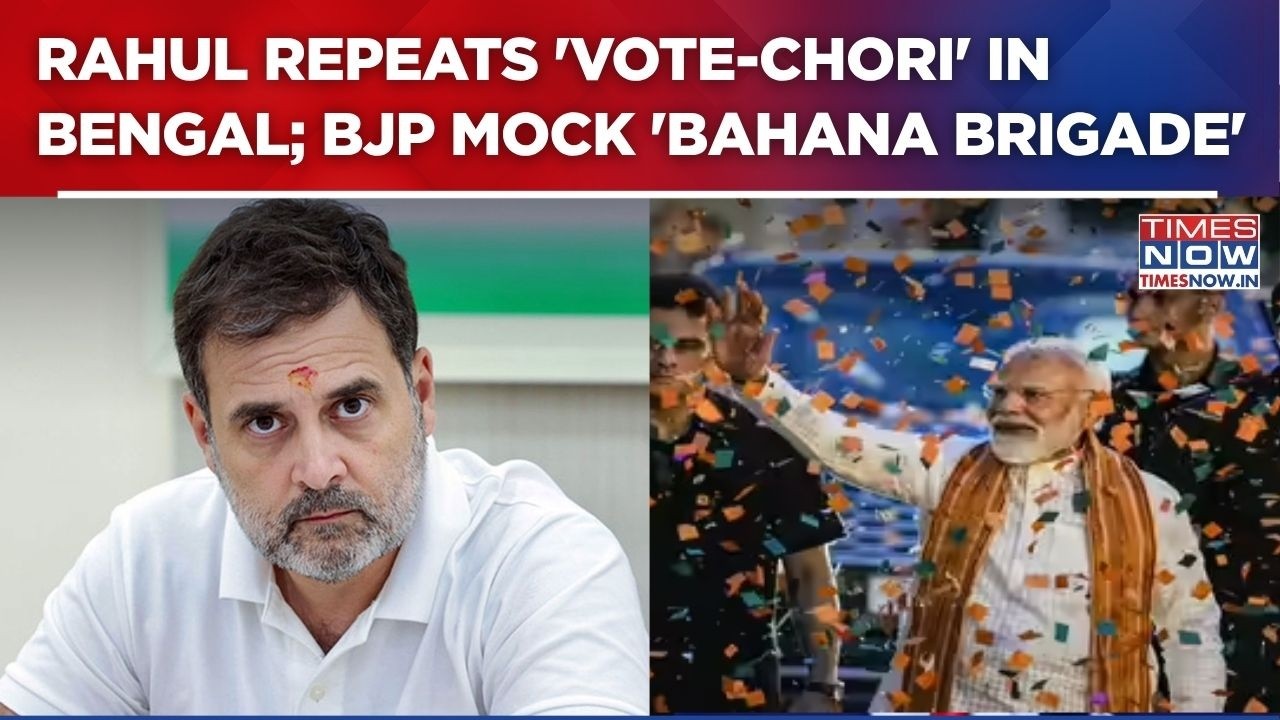 Rahul Gandhi Repeats &lsquo;Vote Chori&rsquo; Charge In West Bengal, Backs Mamata; BJP Hits Back | WATCH