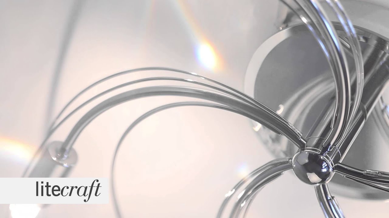 Vortex 5 Light Semi Flush Ceiling Light - Chrome | Litecraft - Lighting Your Home