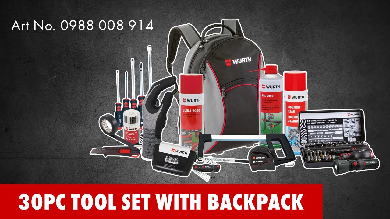 W&uuml;rth 30 Piece Essential Maintenance Kit - All You Need in One Place!