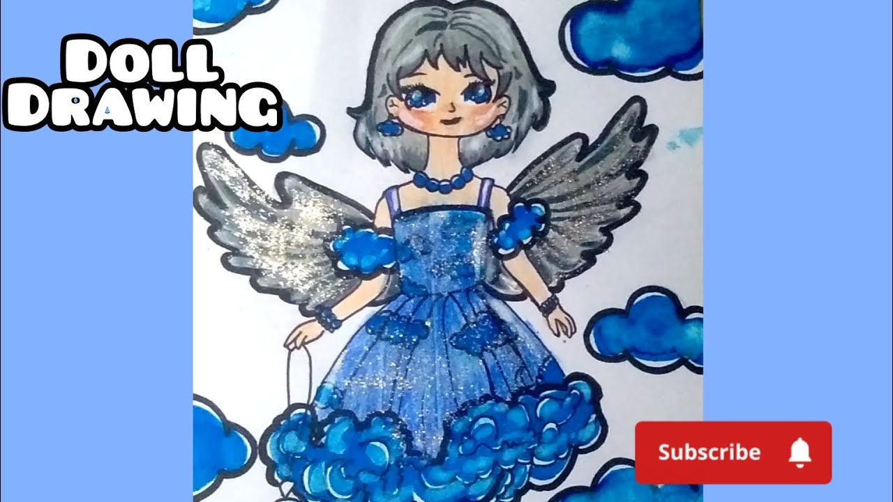 Beautiful Angel Doll Drawing ✨ Easy Step by Step Doll Art | Satisfying Drawing