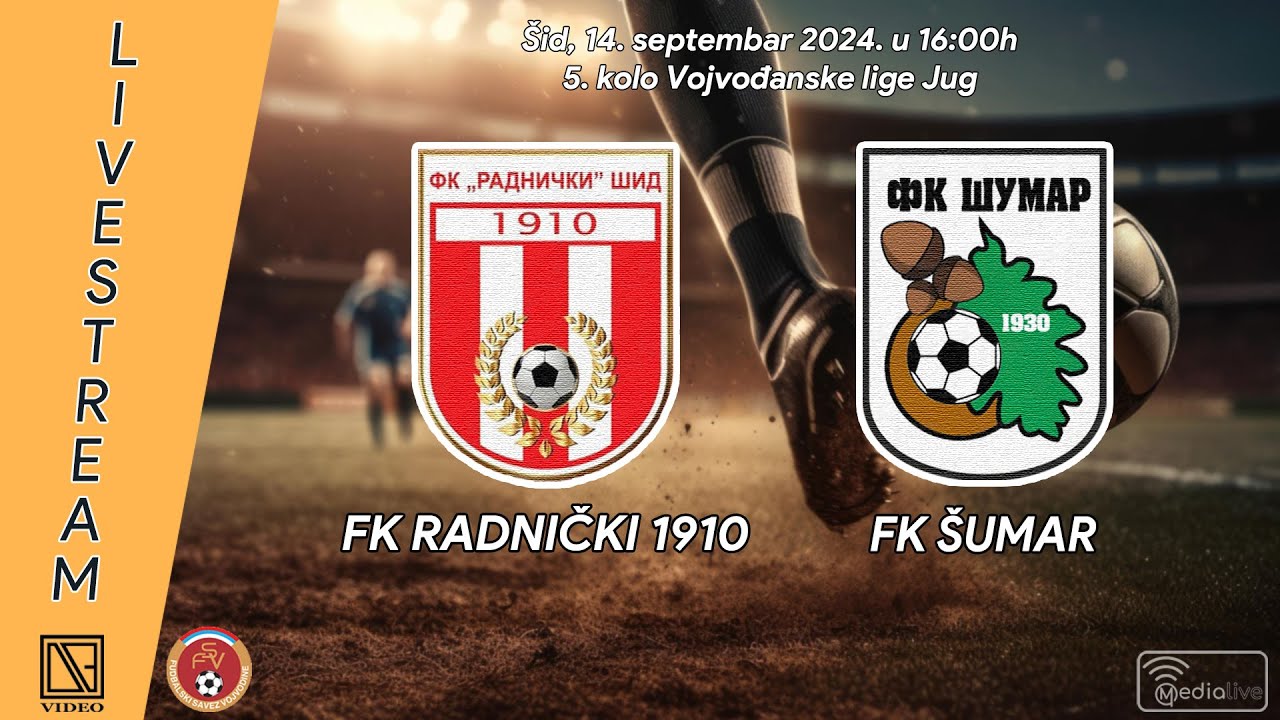 FK RADNIČKI 1910 Šid - FK ŠUMAR Ogar (Full match Livestream) [14.09.2024.]