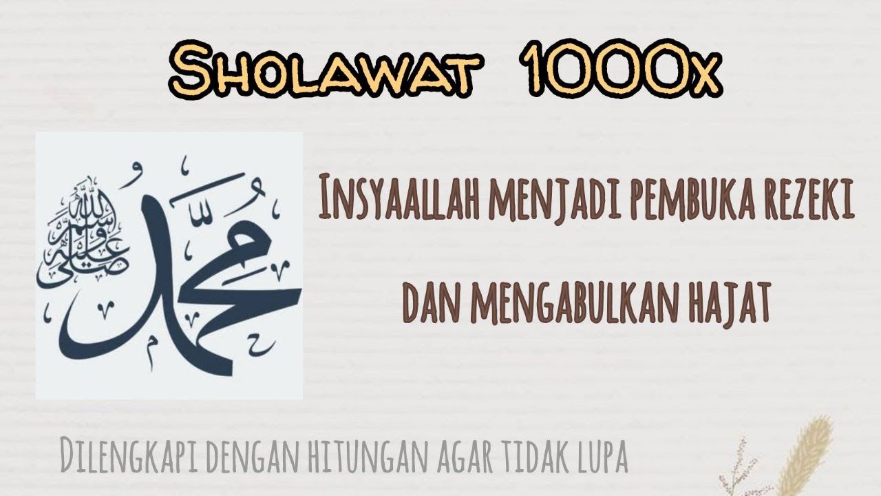 Sholawat 1000x untuk Hajat by Ustadz Yusuf Mansur dengan Hitungan