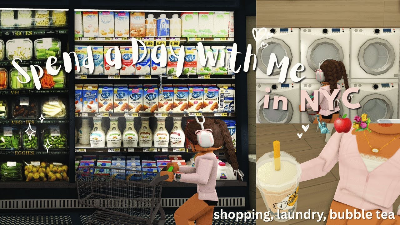 ♡🛒🌷 spend the DAY with me in NYC: productive vlog | bloxburg roleplay ♡