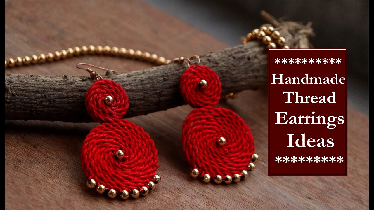 How To Make Thread Earrings At Home | DIY Jewellery Making At Home | Beaded Earrings Creation&you