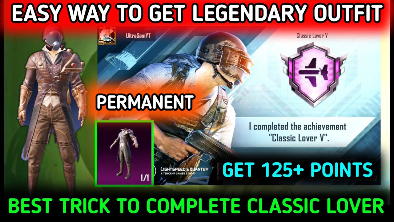 HOW TO GET FREE LEGENDARY OUTFIT IN PUBG MOBILE 🔥 EASY WAY TO COMPLETE CLASSIC LOVER ACHIEVEMENT