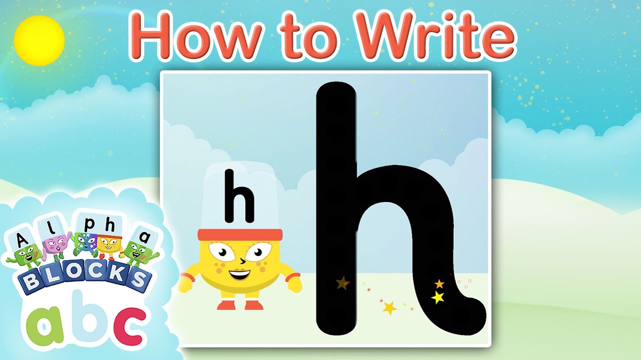 @officialalphablocks &mdash; Узнайте, как написать букву H | Bouncy Line | Приложение &laquo;Как писать&raquo;