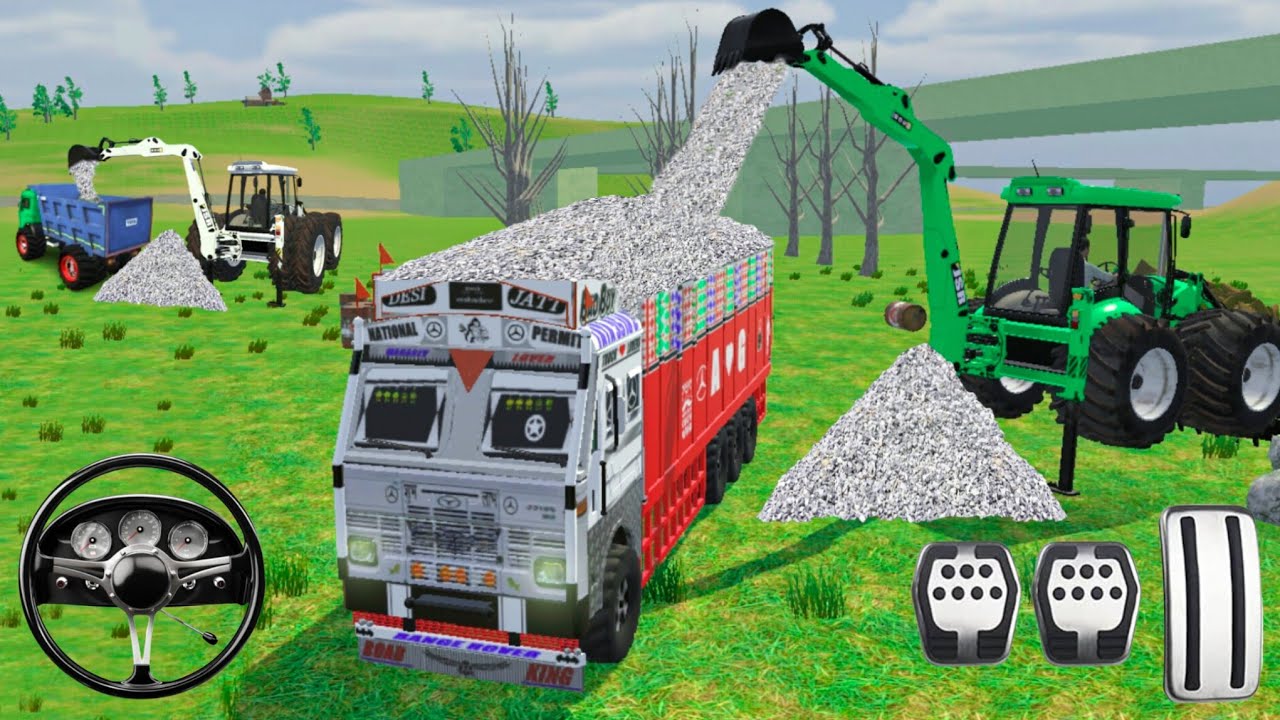 Drive JCB and loaded stone 🪨 in damper unloading From Damper Fast drive prat-328/#gamingvideos