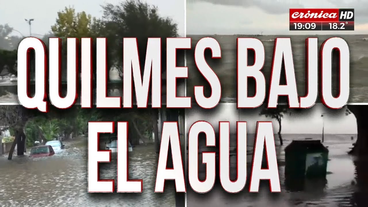 Alerta por sudestada: inundaciones en la costanera de Quilmes