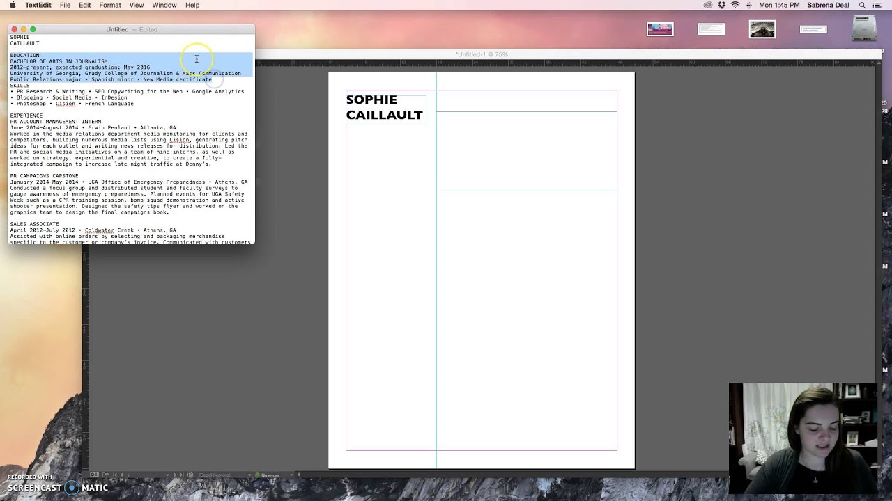 Building a Resume in InDesign Part 1