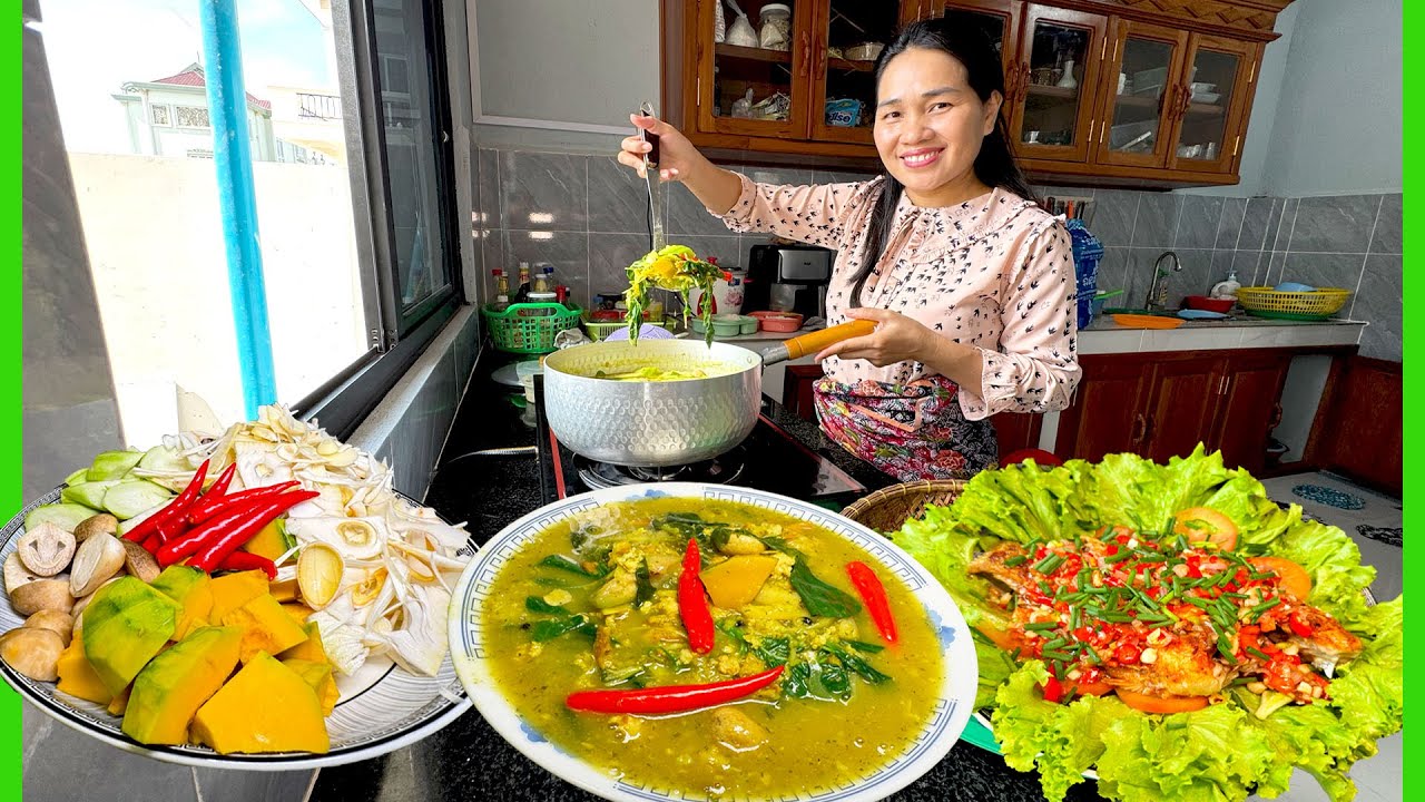 Sothea Ep​69 - ប្រហើរម្សៅបង់ម្រេចស្រូបនំបញ្ចុកឆ្ងាញ់ណាស់ ធ្វើម្ហូបខ្មែរ នៅផ្ទះបាយខ្ញុំ