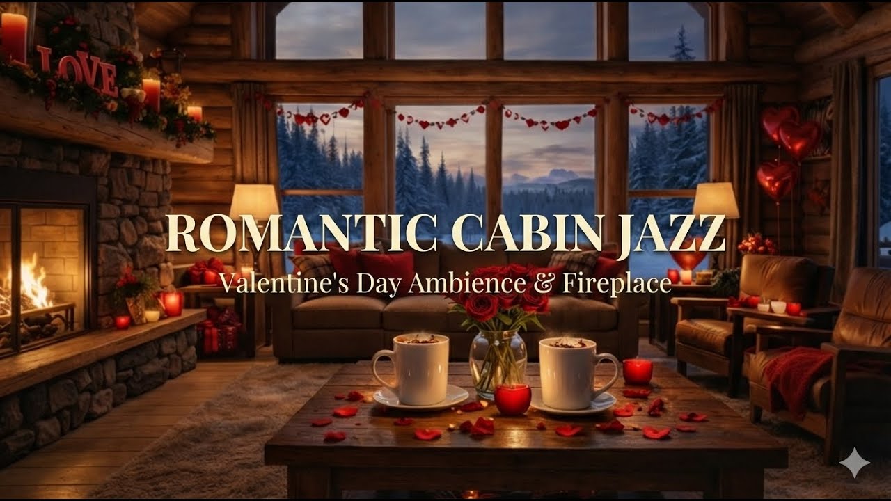 Romantic Jazz & Fireplace | Relaxing Date Night Music 🍷