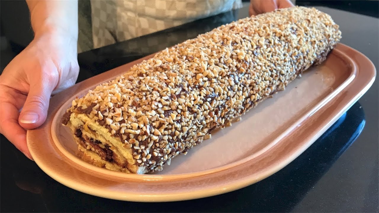 ROTOLO ALLA NUTELLA GOLOSO - Ricetta Facile | NUTELLA SWISS ROLL - Easy recipe