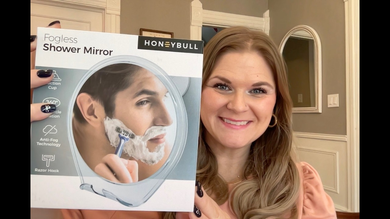 HONEYBULL Fogless Shower Mirror with Suction Mount & Swivel – Anti-Fog Acrylic Bathroom Mirror for S