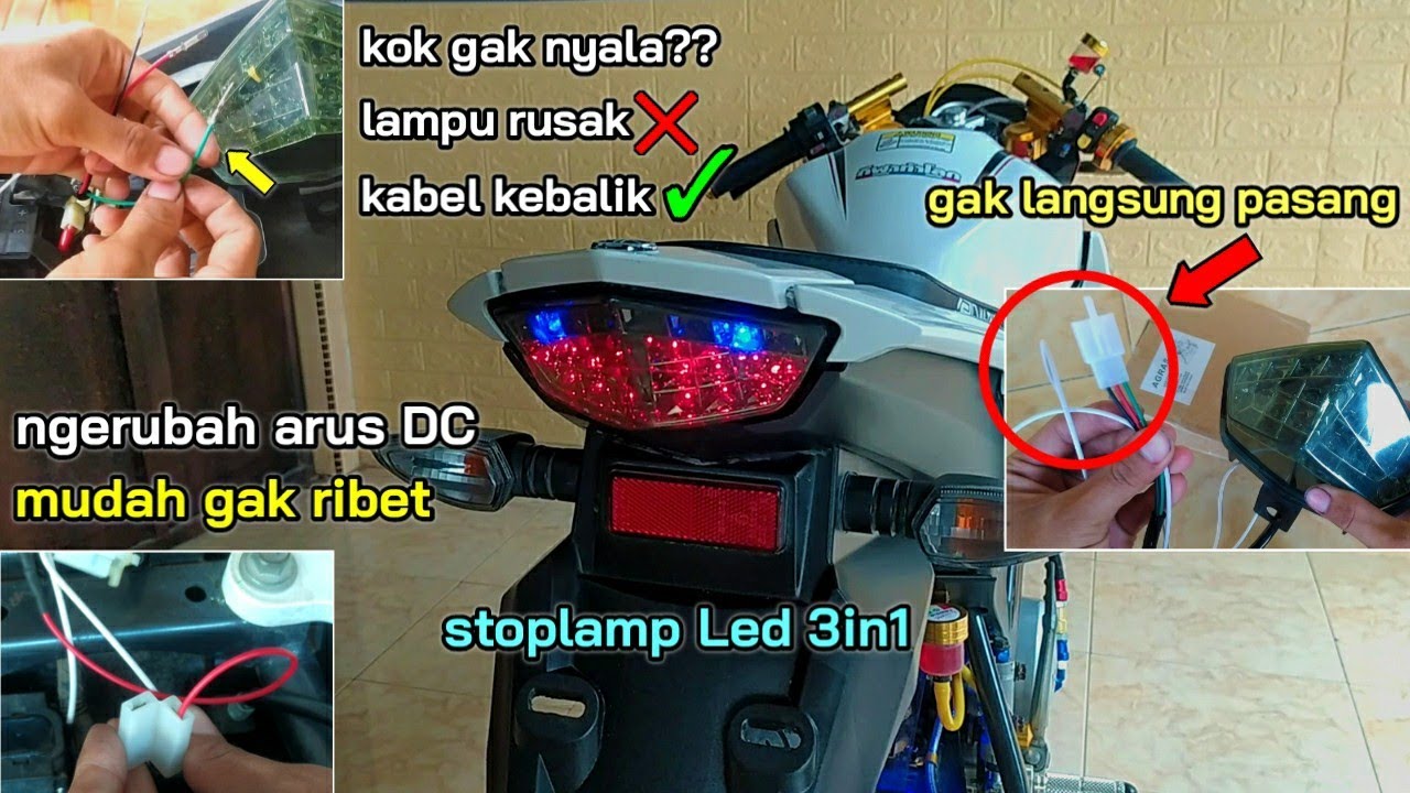 cara pasang stoplamp led new vixion