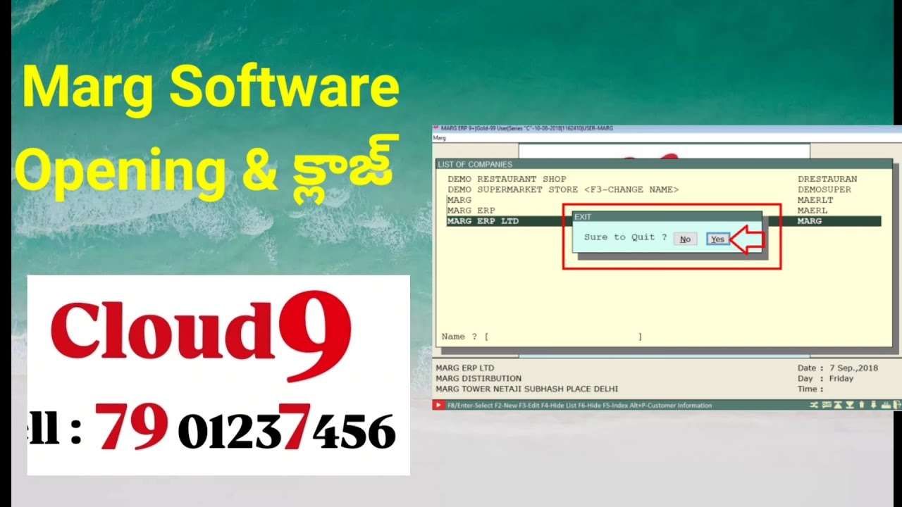 How To Close Marg Software in Telugu Opening And Closing Boath In One Video